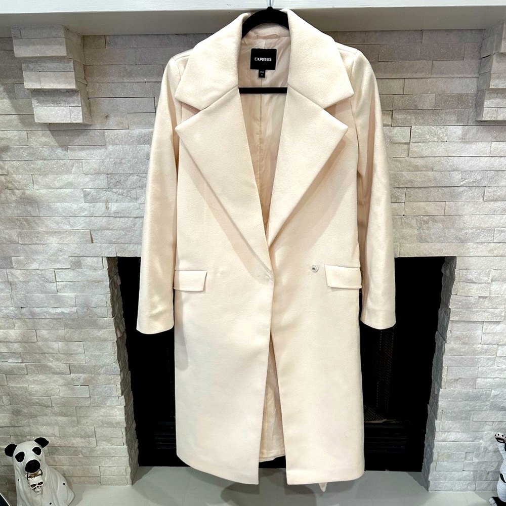 Express ivory trench coat